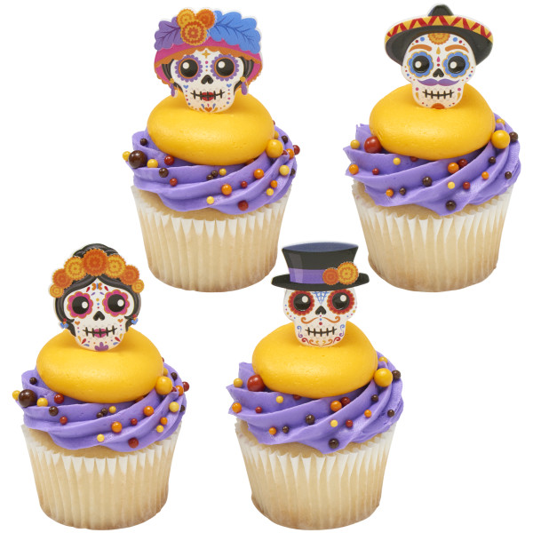 Dia de los Muertos Skulls Cupcake Rings