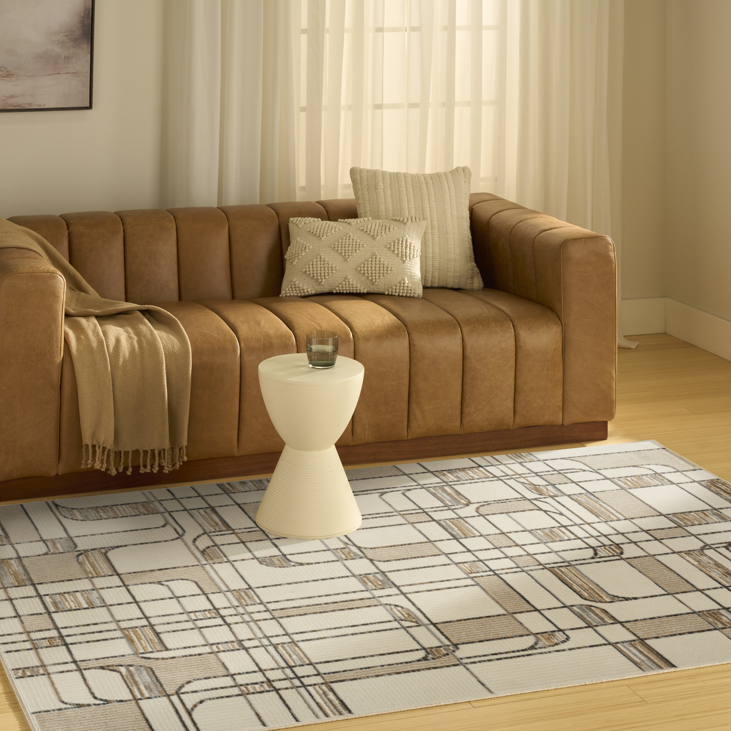Nourison Nordic 5' x 7' Ivory Multicolor Mid-Century Modern Indoor Rug