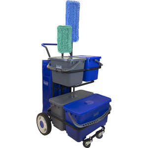 Hillyard, Trident, Microfiber Cart, Black/Blue