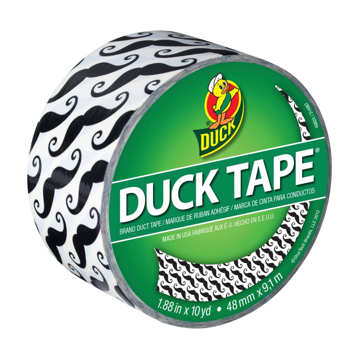 Printed Duck Tape® Brand Duct Tape - Mustache, 1.88 in. x 10 yd. Image