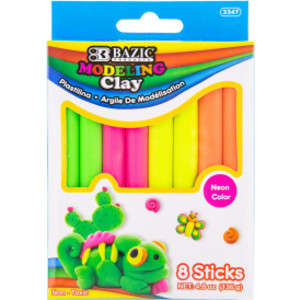 Modeling Clay Sticks, 4.8 oz (136g), 4 Fluorescent Colors