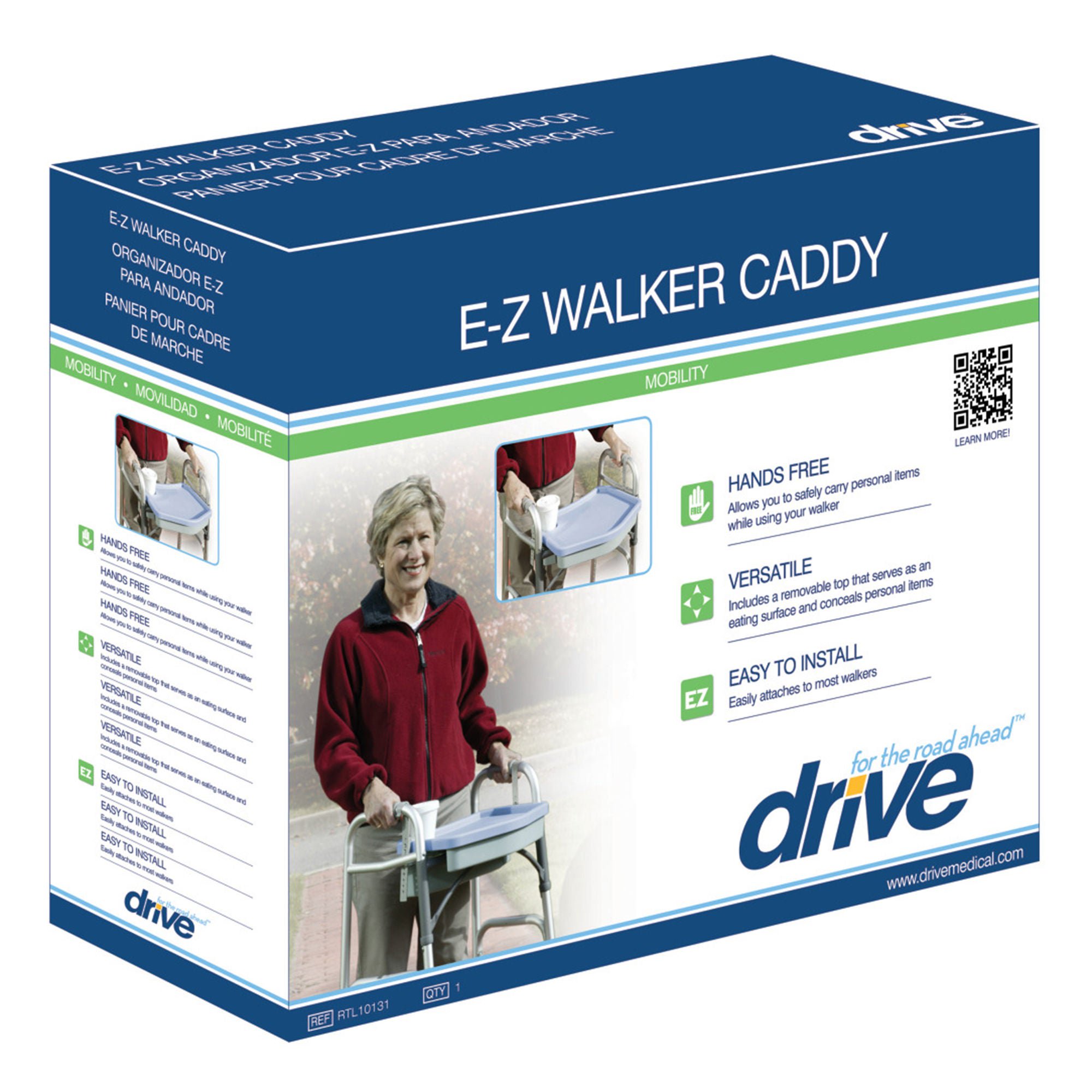 Drive DeVilbiss Healthcare CADDY, F/WALKER PLAS REMVB TOP(3/CS)