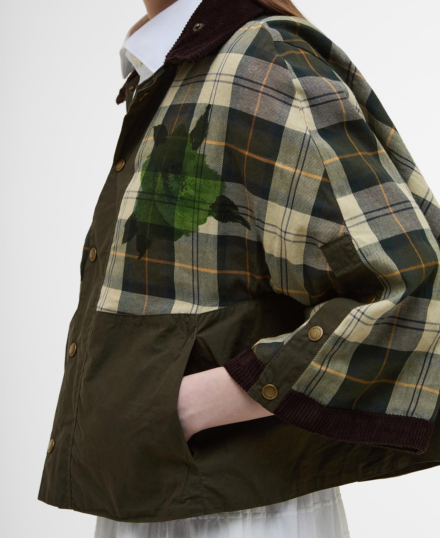 Barbour x ERDEM Reversible Clover Showerproof Trapeze Jacket image number 6