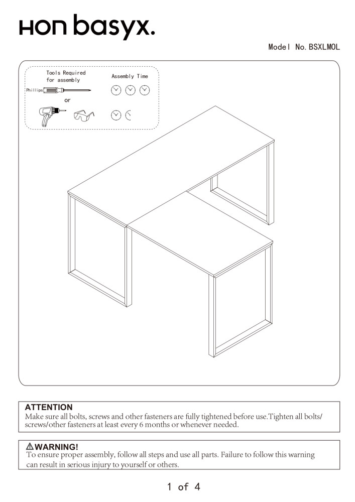 HON BASYX 59" LShape Corner Computer Desk in Charcoal/Walnut (BSXLMOLCMW)