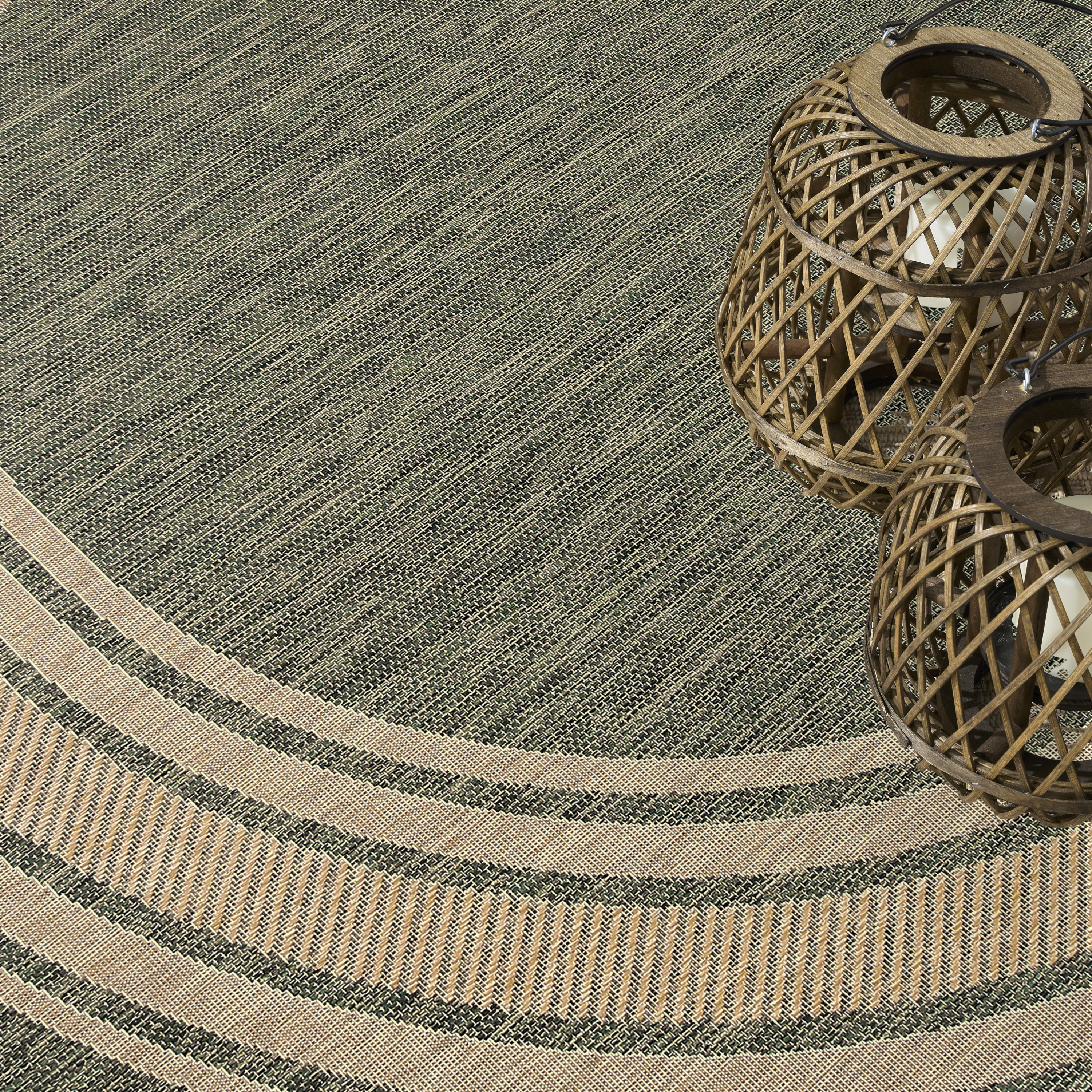 Nourison Horizon Indoor/Outdoor 8' x Round Green Modern Rug