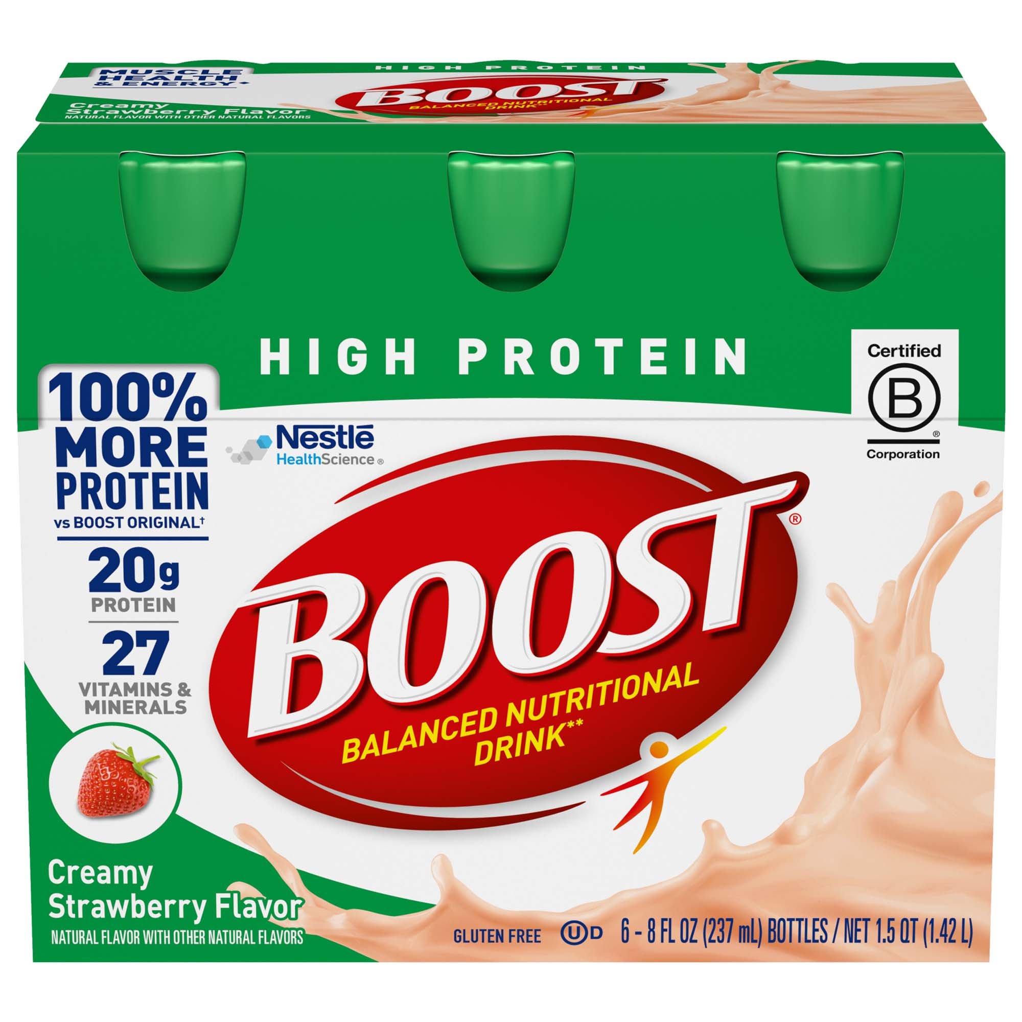 Boost® High Protein Strawberry Complete Nutritional Drink, 8-ounce Bottle