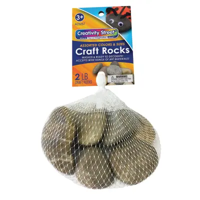 Creativity Street Craft Rocks, Assorted Natural Colors, Assorted Sizes, 2 lbs.
