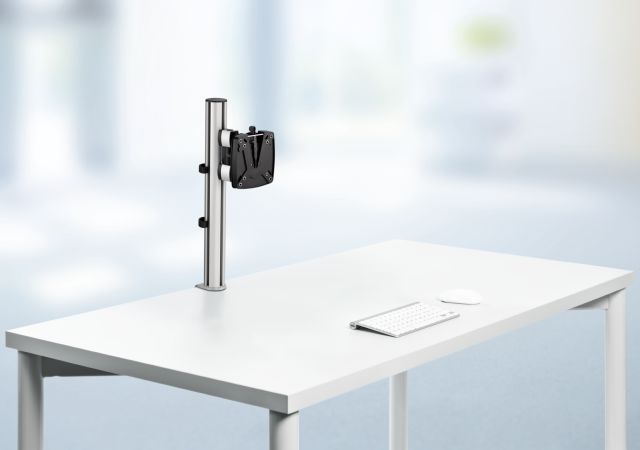 Novus TSS Single monitor arm enhances comfort by elevating a monitor to your ideal viewing height.