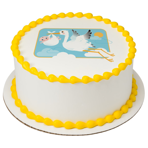Stork and Baby PhotoCake® Edible Image®