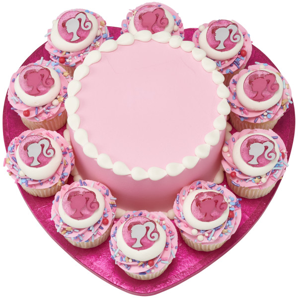 12" Heart Pink Foil Cake Board