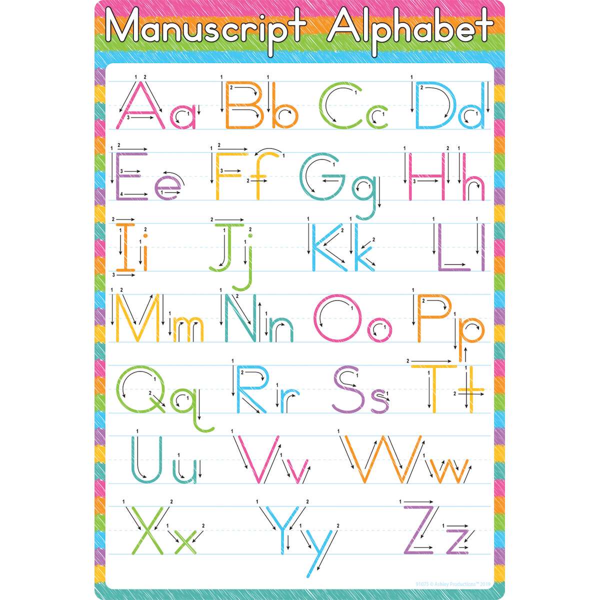 english alphabet spelled in manuscript
