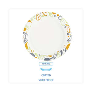 Boardwalk, Deerfield Printed Paper Plates, 9" dia, Coated/Soak Proof, Multicolor
