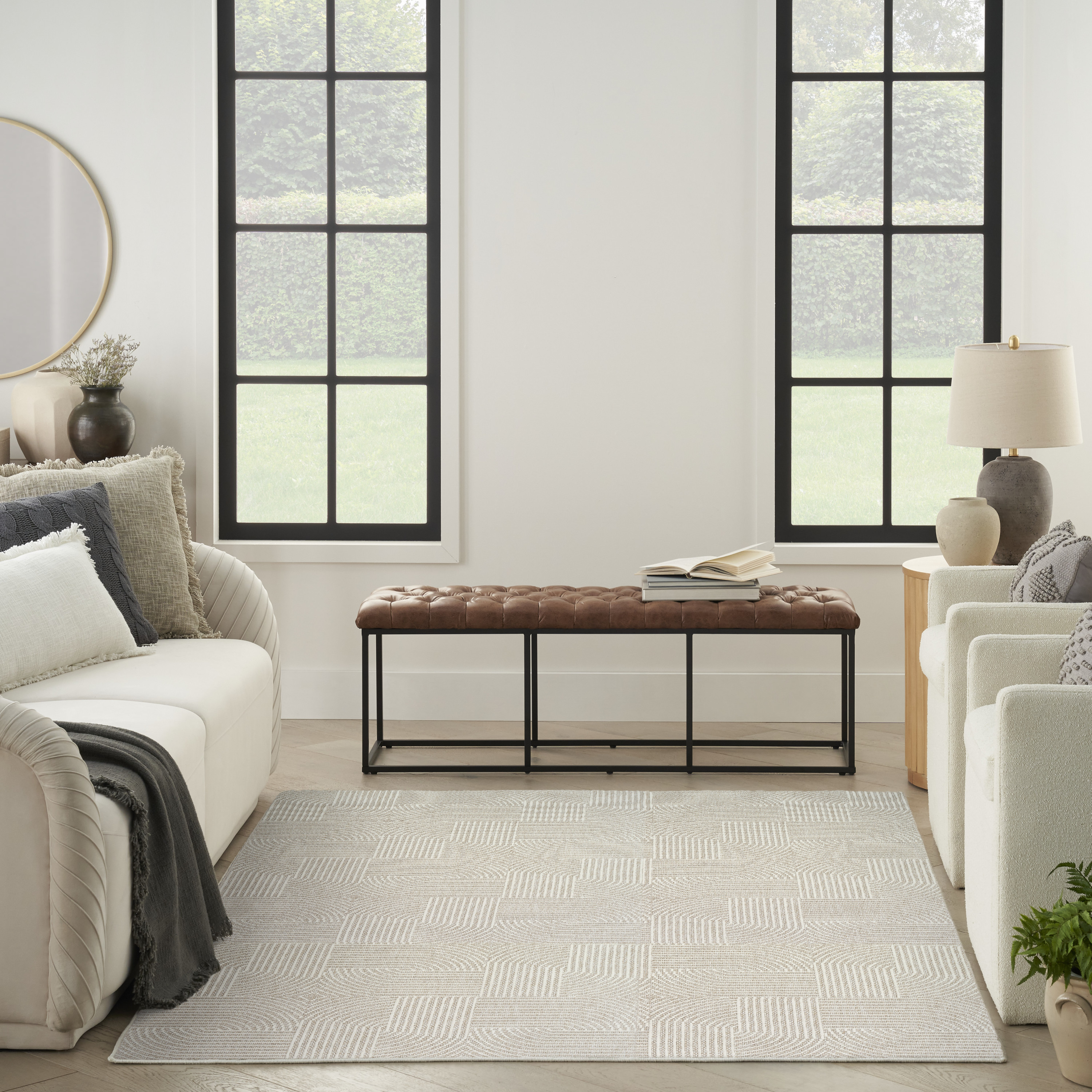 Nourison Natural Texture 7'10" x 9'10" Beige Ivory Modern Indoor Rug
