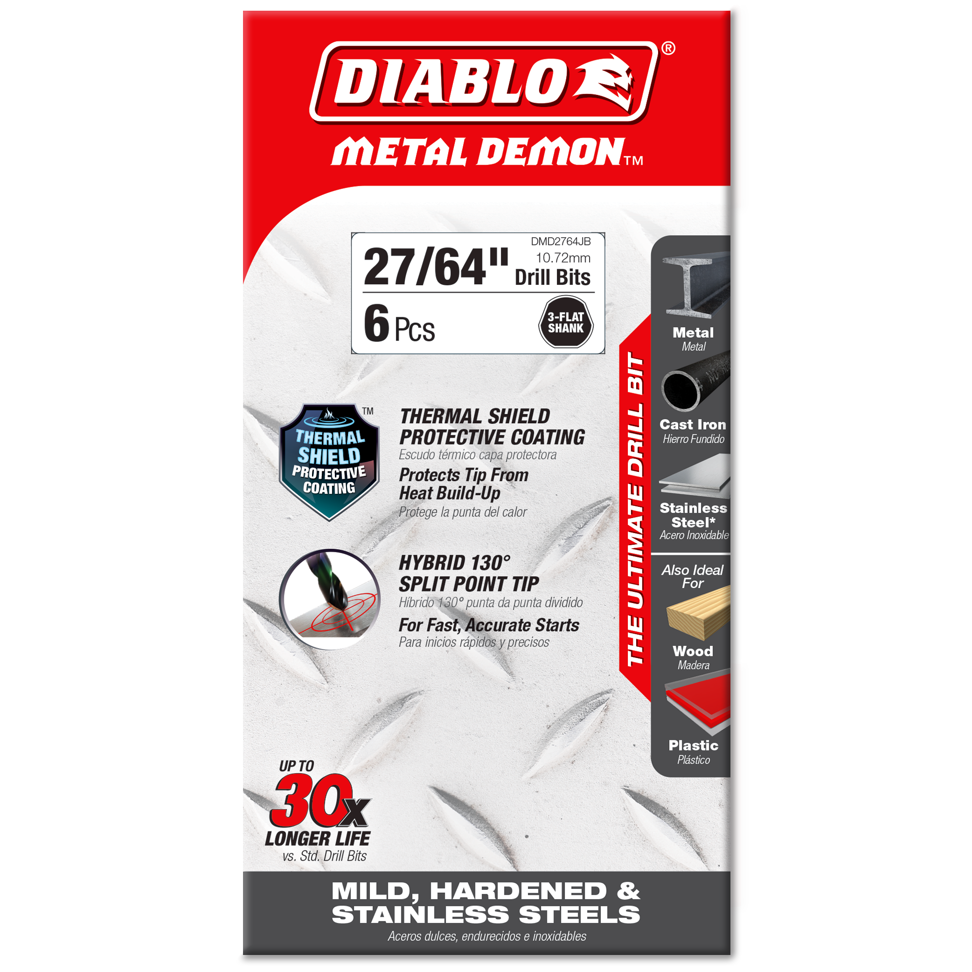 Diablo 27/64 in. Metal Demon Drill Bit for Mild, Hardened and Stainless Steels in its retail packaging, ready for the job box or tool bag