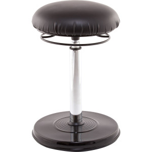 Kore Design&trade; Office PLUS Sit-Stand Adjustable Chair 21.5-32in, Leather-Like Black