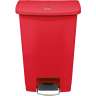 Rubbermaid Commercial, Streamline, Step-On, 13 gal, Resin, Red, Rectangle, Receptacle
