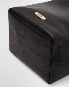 Cedar Leather Bucket Bag Black
