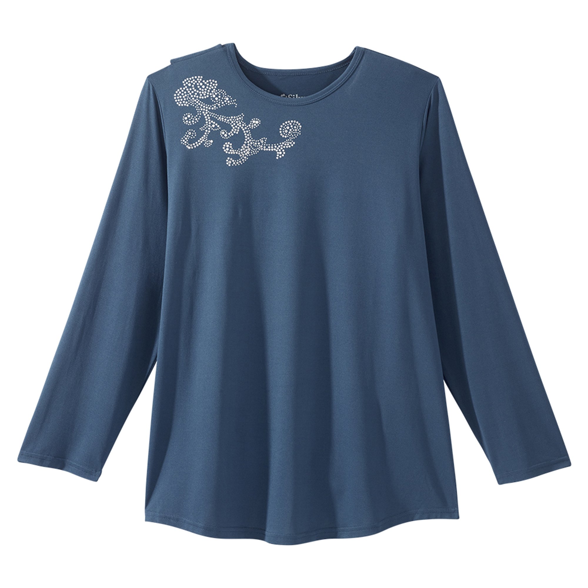 Silverts® Open Back Adaptive Shirt, Small, Navy Blue