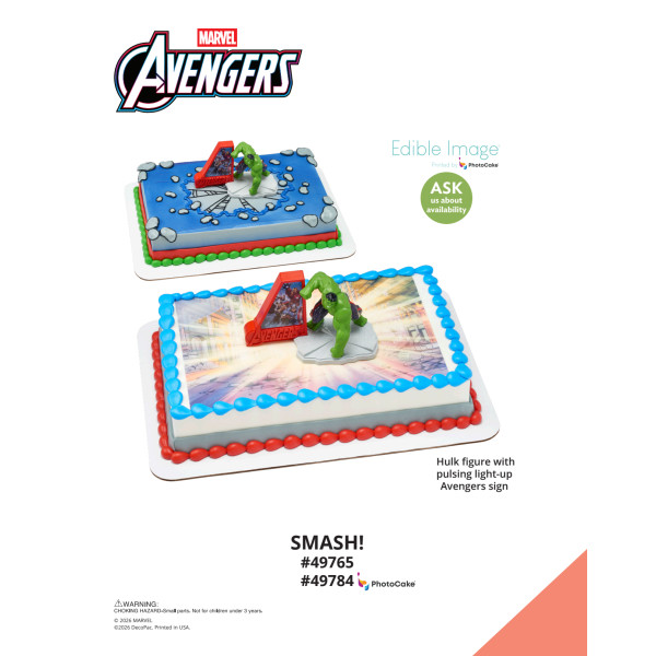 MARVEL Avengers Smash! The Magic of Cakes® PhotoCake® Enhanced Background and Icing Page