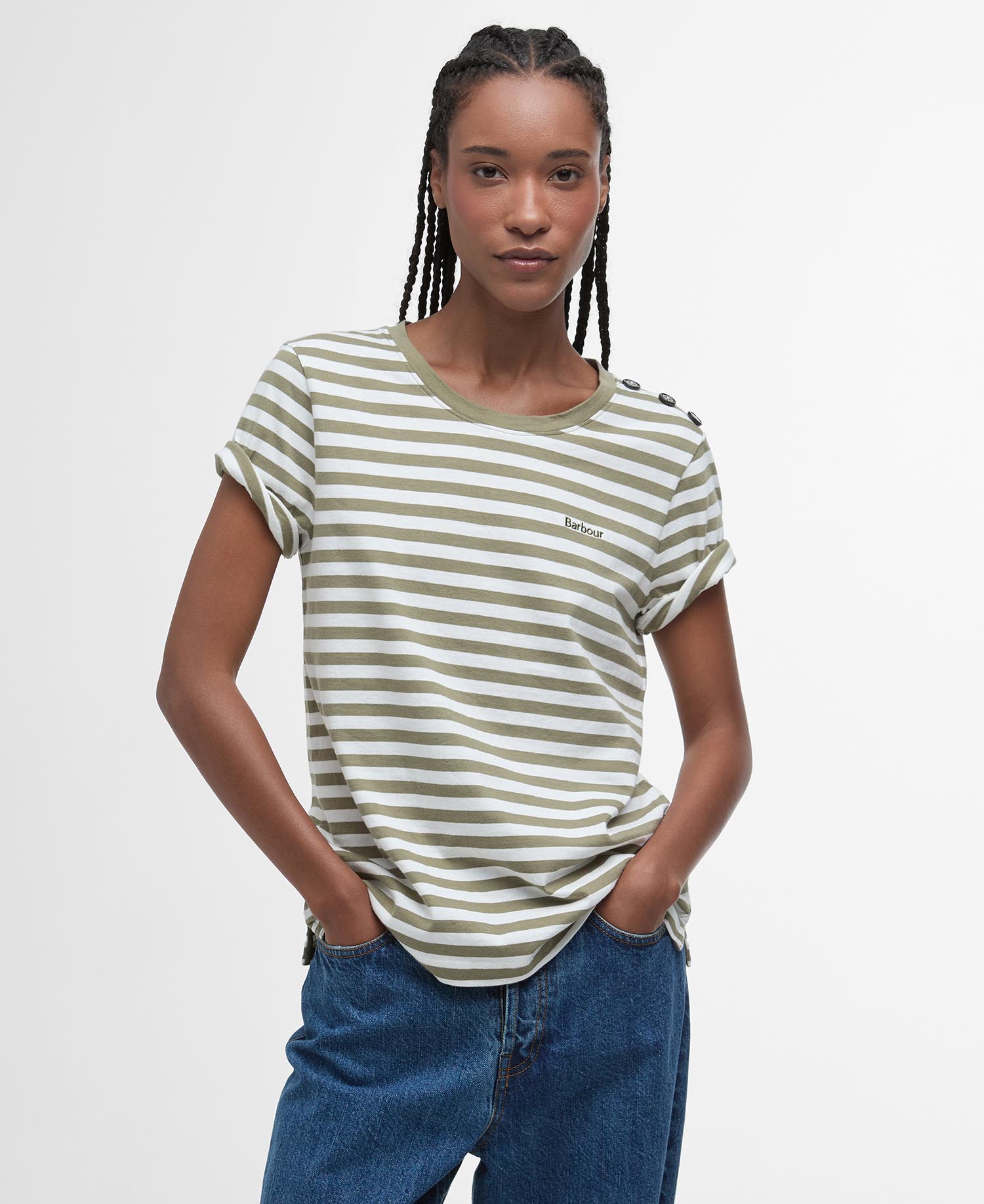 T-shirt Ferryside con motivo a righe image number 0