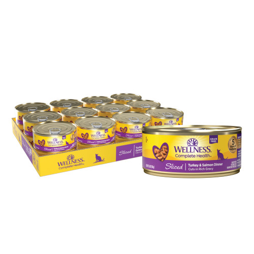 Wellness Complete Health Sliced Sliced Turkey & Salmon Entree Front packaging