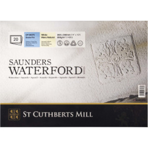 Saunders Waterford Watercolor Block, Cold Pressed, White, 140lb/300gsm, 20 Sheet, 14x10 inch, 1 Count