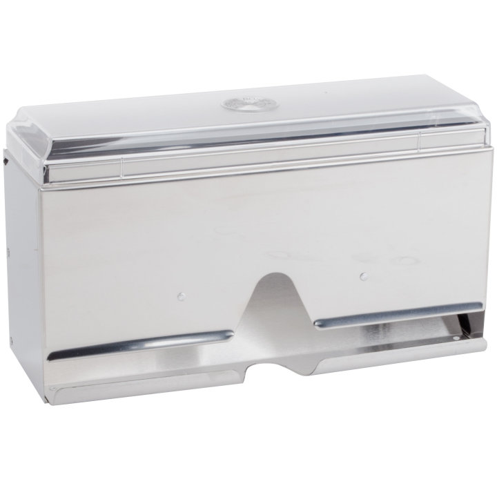 One-sided wrapped straw dispenser in stainless steel