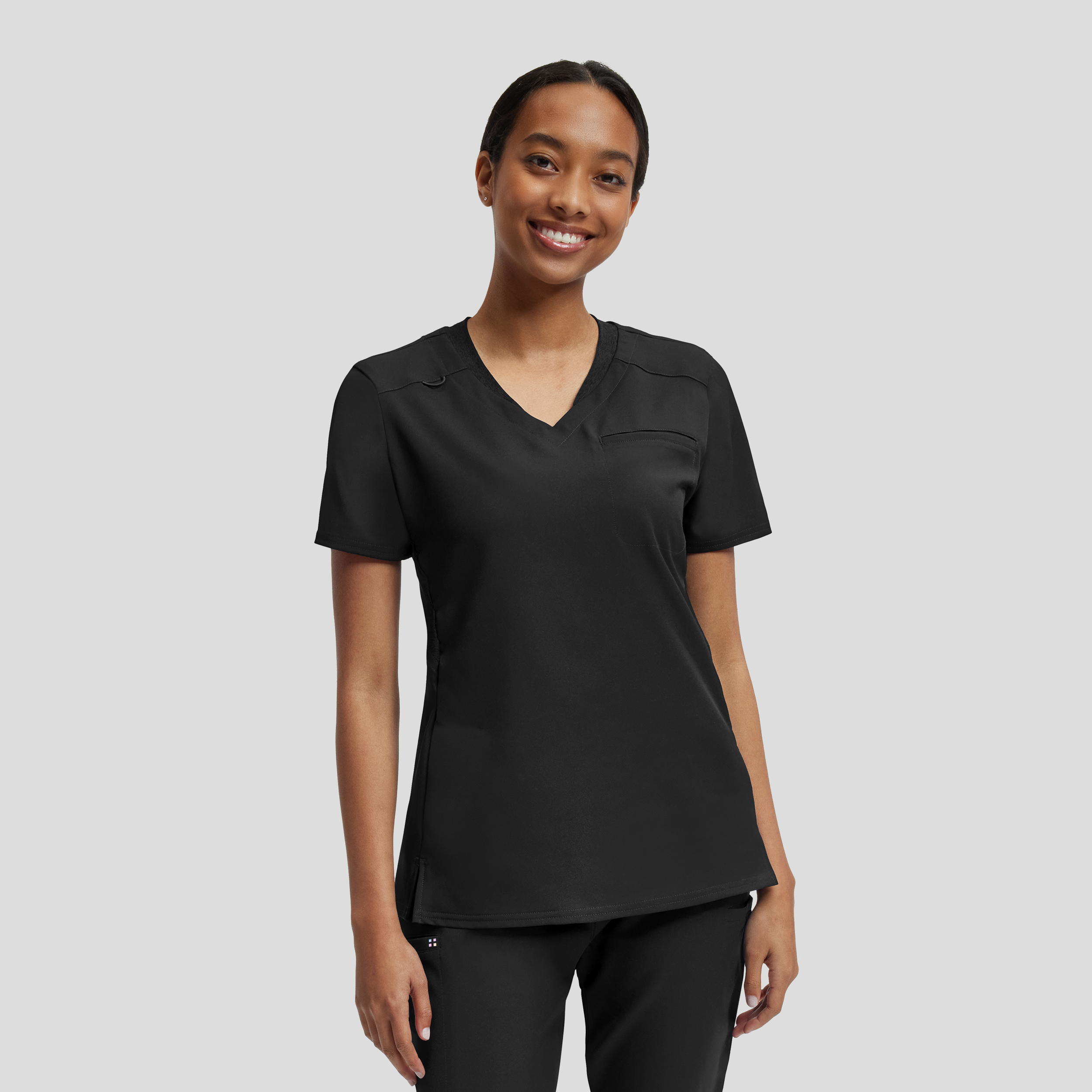 White Cross VIBE Women&#8216;s 2-Pocket V-Neck Scrub Top-White Cross