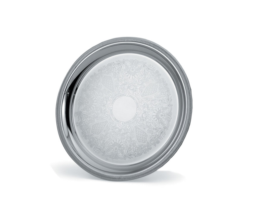 12 ⅜-inch Elegant Reflections round stainless steel serving tray