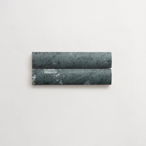 clé lapidary: sculpted shapes | cabochon short mosaic sheet | honed | verde marble | sample 