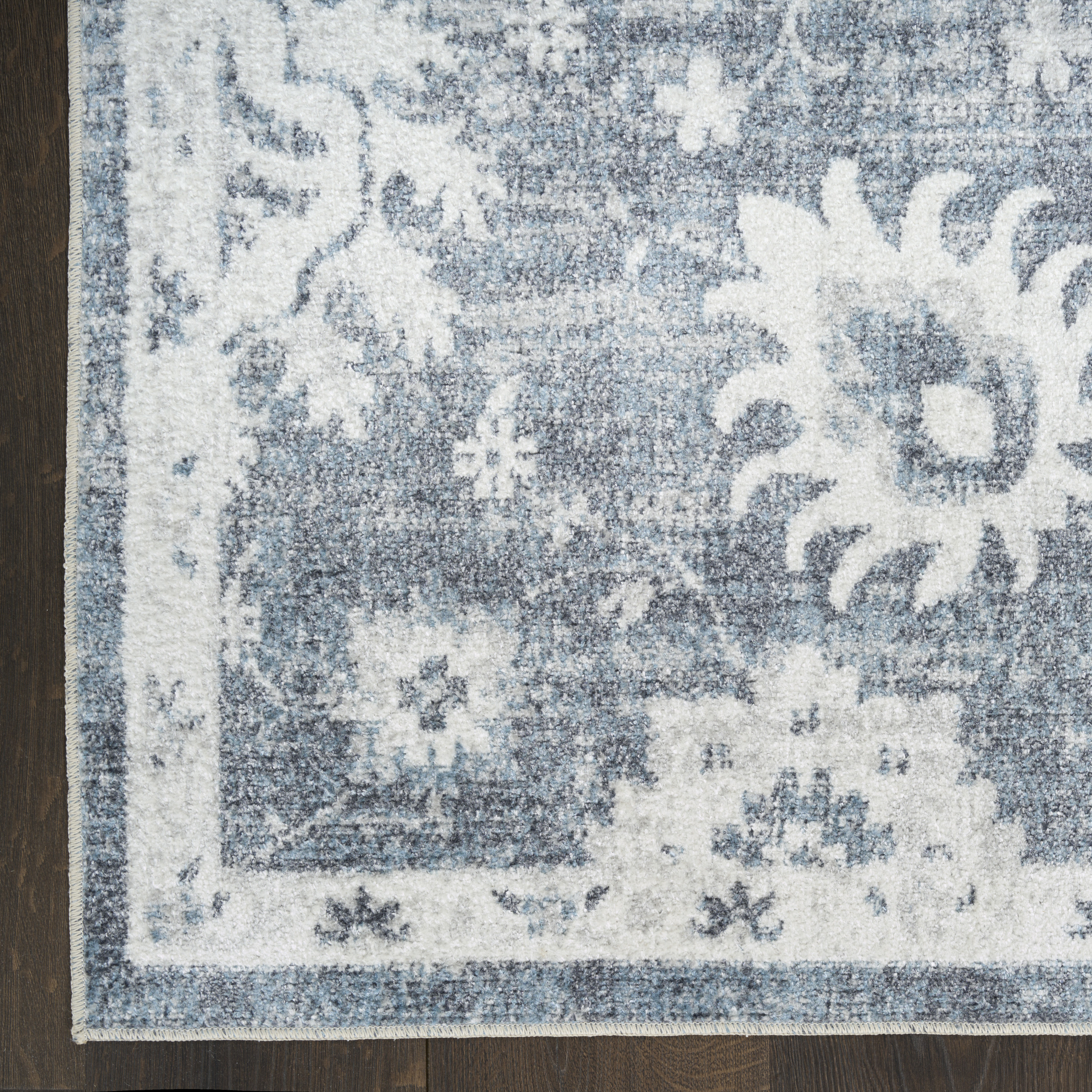 Nourison Astra Machine Washable 4' x 6' Denim Vintage Indoor Rug