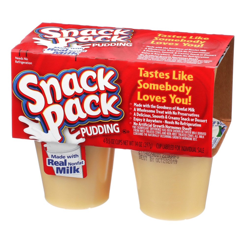 Snack Pack Vanilla FatFree Pudding, 4/3.5 oz Conagra Foodservice