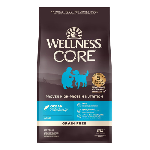 Wellness CORE  Ocean Whitefish, Herring & Salmon Recipe Front packaging