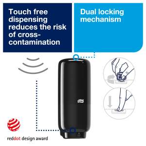 SCA571608, Tork, Intuition, Sensor Skincare S4, 1000ml, Black, Automatic Dispenser