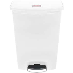 Rubbermaid Commercial, Streamline, Step-On, 24 gal, Resin, White, Rectangle, Receptacle