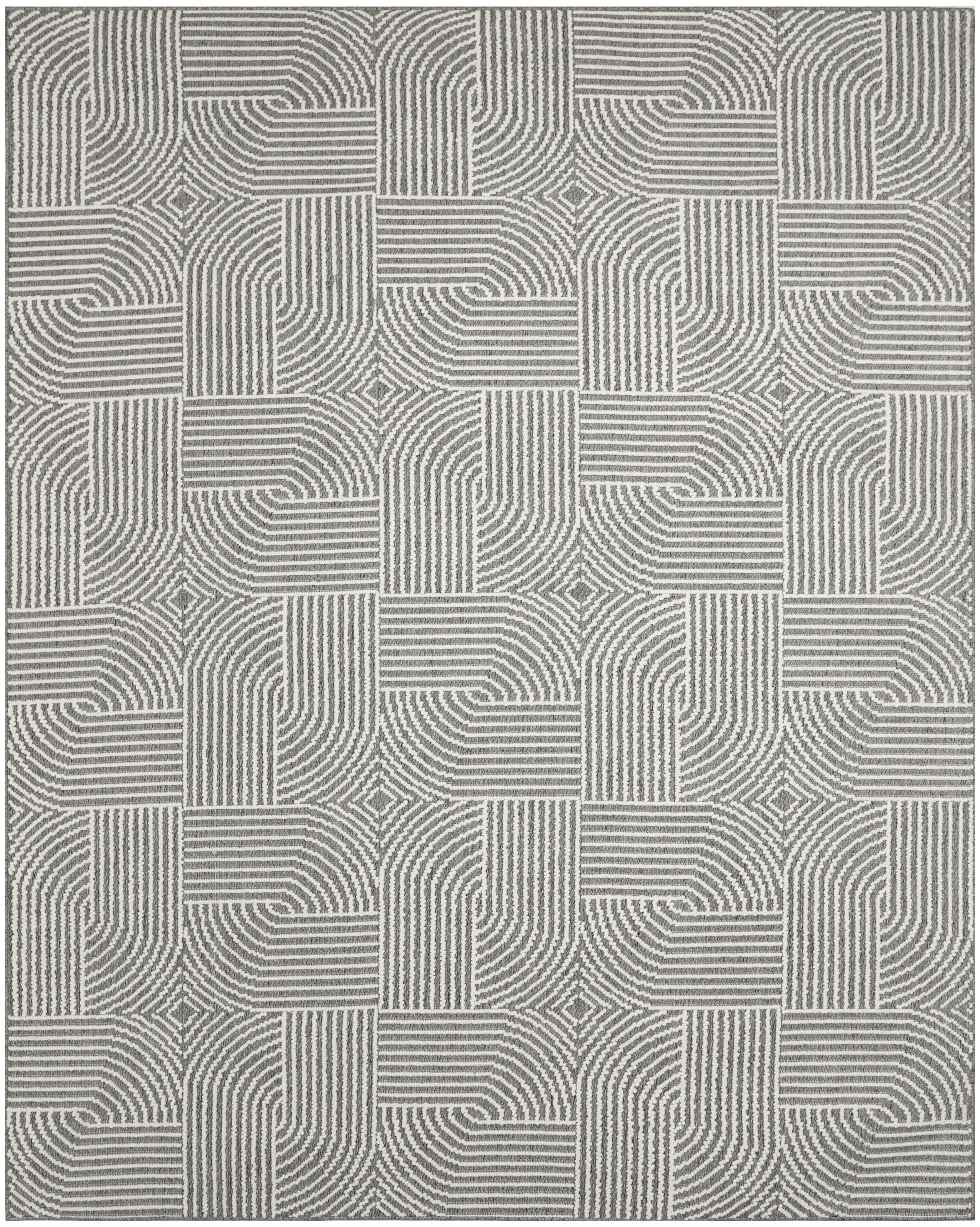 Nourison Natural Texture 7'10" x 9'10" Charcoal Ivory Modern Indoor Rug