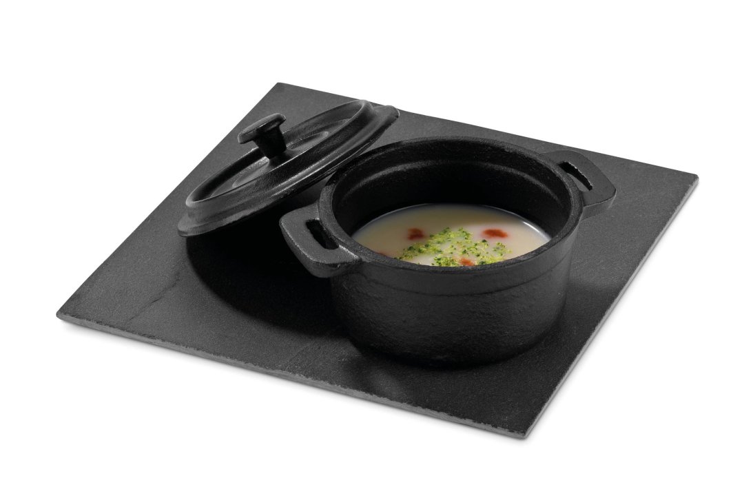 Mini round casserole pan 10 cm 0.2 L cast iron with lid