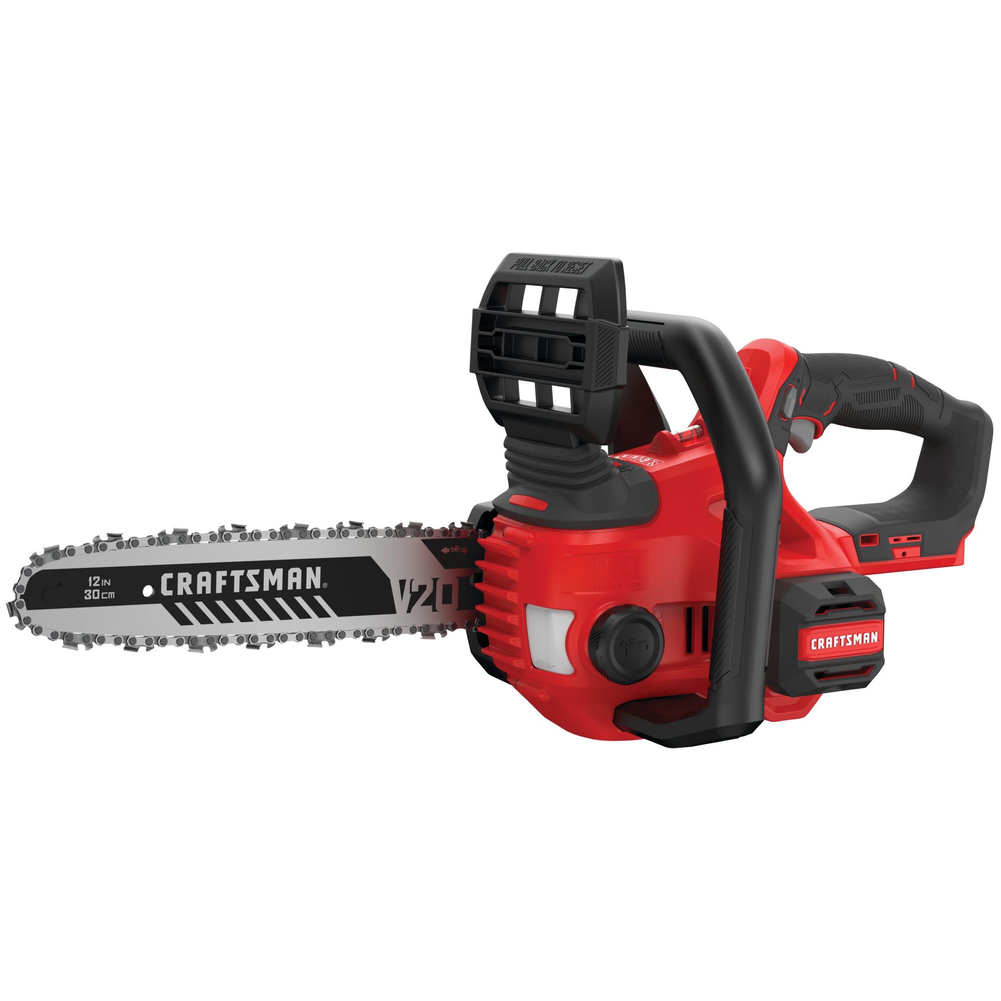 View of CRAFTSMAN Chain Saws on white background