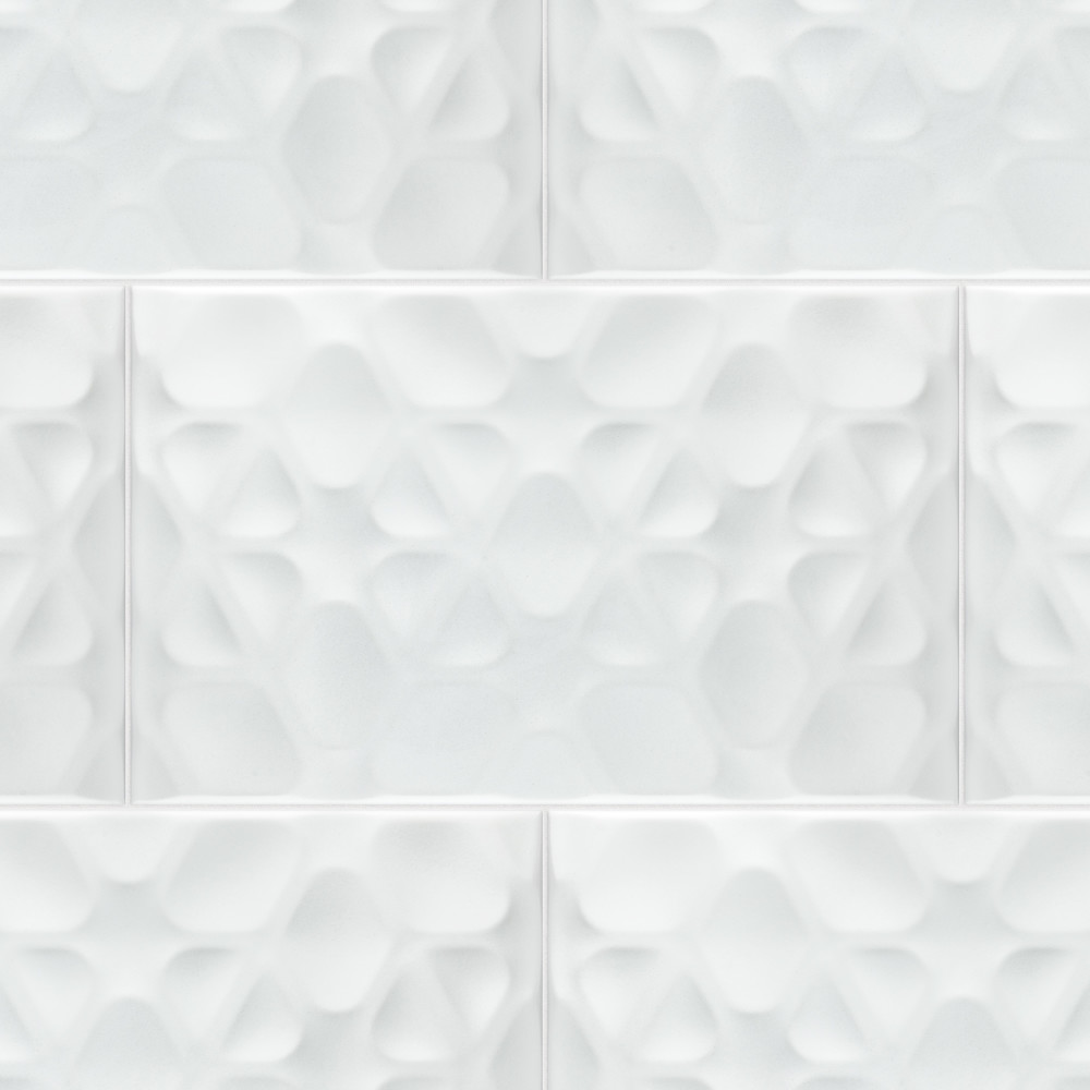 More Pure Matte White 9.88x15.75 Rectangle Ceramic Wall Only Digital Pattern