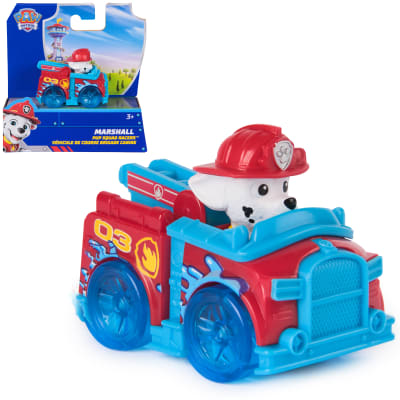 PAW Patrol Pup Squad Marshall Pup Squad Racer, 2.5-Inch Splash Racer with Real Working Wheels, Pretend Play Kids Toys for Boys & Girls Ages 3 and Up