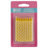 Yellow Candy Stripe | Smooth & Spiral Candles | DecoPac