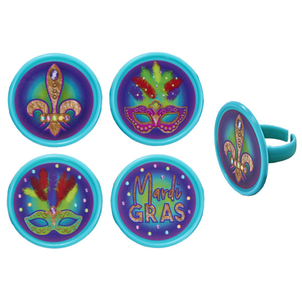 Mardi Gras Celebration Cupcake Rings