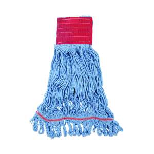 BWK1800LB, Boardwalk, Premium Dual Fiber Looped-End Wet Mop Head with 5" Headband, Large, Blue