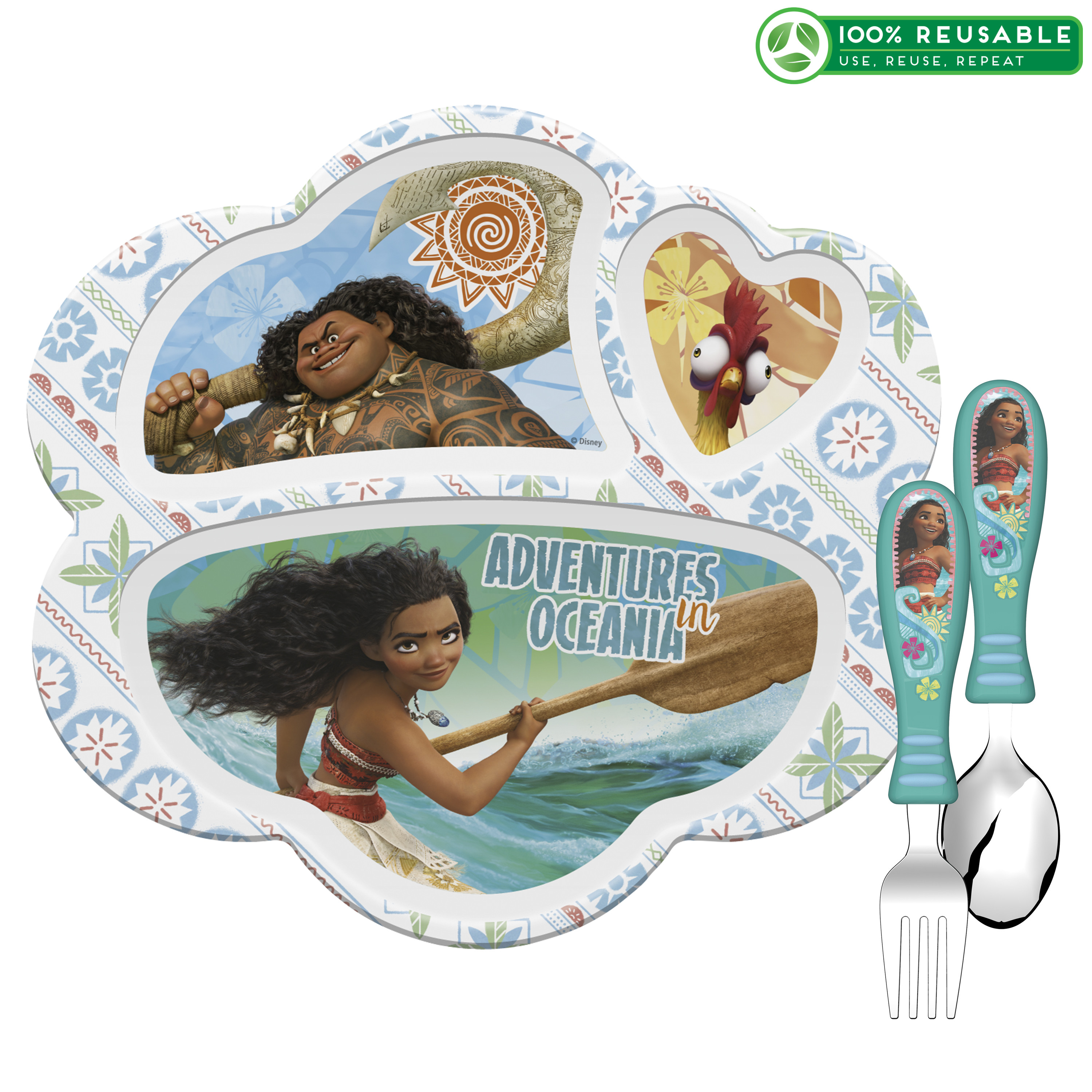 Disney Moana Movie Kid’s Dinnerware Set, Moana, Maui & Heihei, 3-piece set slideshow image 1 Disney Moana Movie Kid’s Dinnerware Set, Moana, Maui & Heihei, 3-piece set slideshow image 1