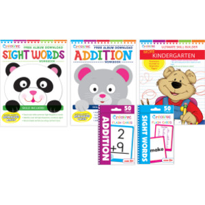 More Kindergarten Skills Workbook & Flashcard Bundle