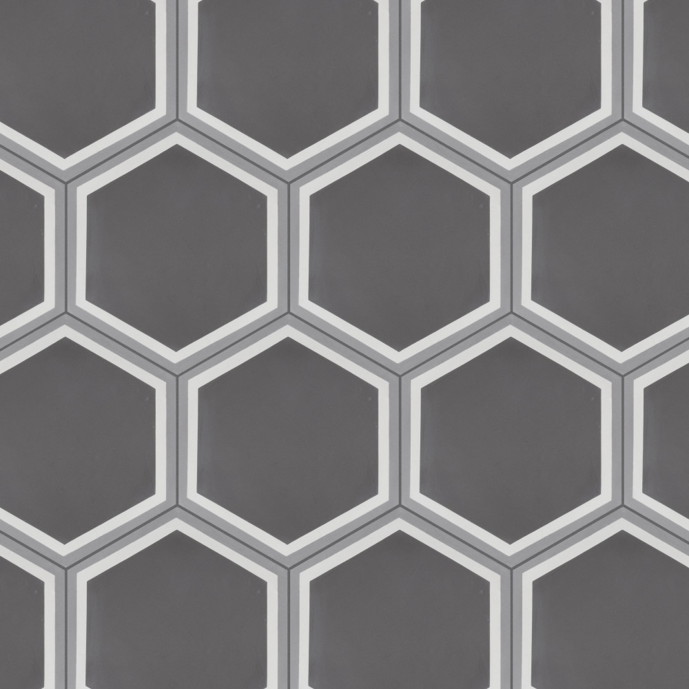 Cemento Hex Holland Strait 7-7/8 in. x 9 in. Cement Floor and Wall Tile ...