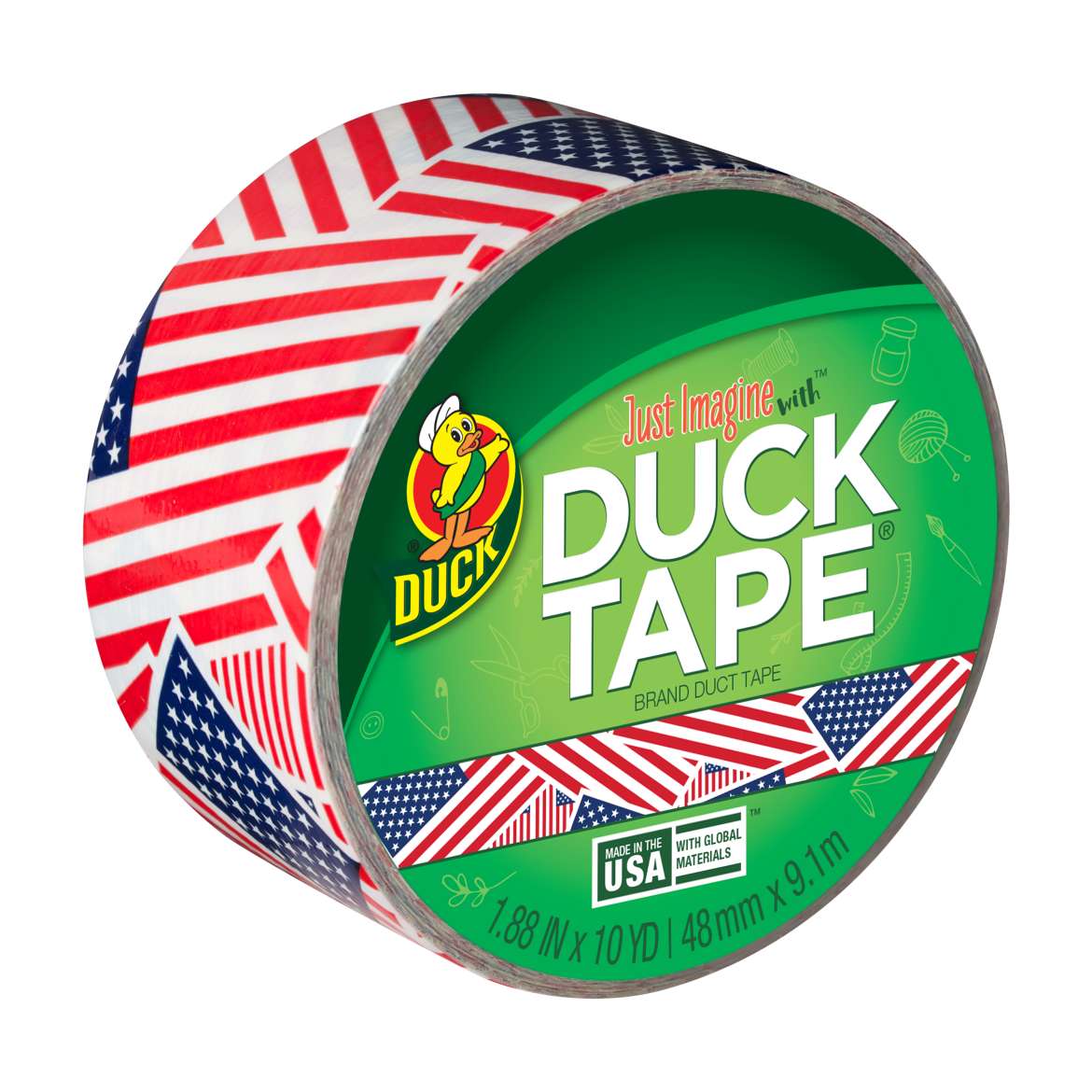Printed Duck Tape® Brand Duct Tape - US Flag, 1.88 in. x 10 yd.