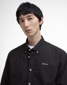 Garment Dyed Poplin Oversized Shirt Washed Black
