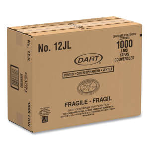 Dart, Plastic Lids for Foam Cups, Bowls and Containers, Vented, Fits 6-14 oz, White,