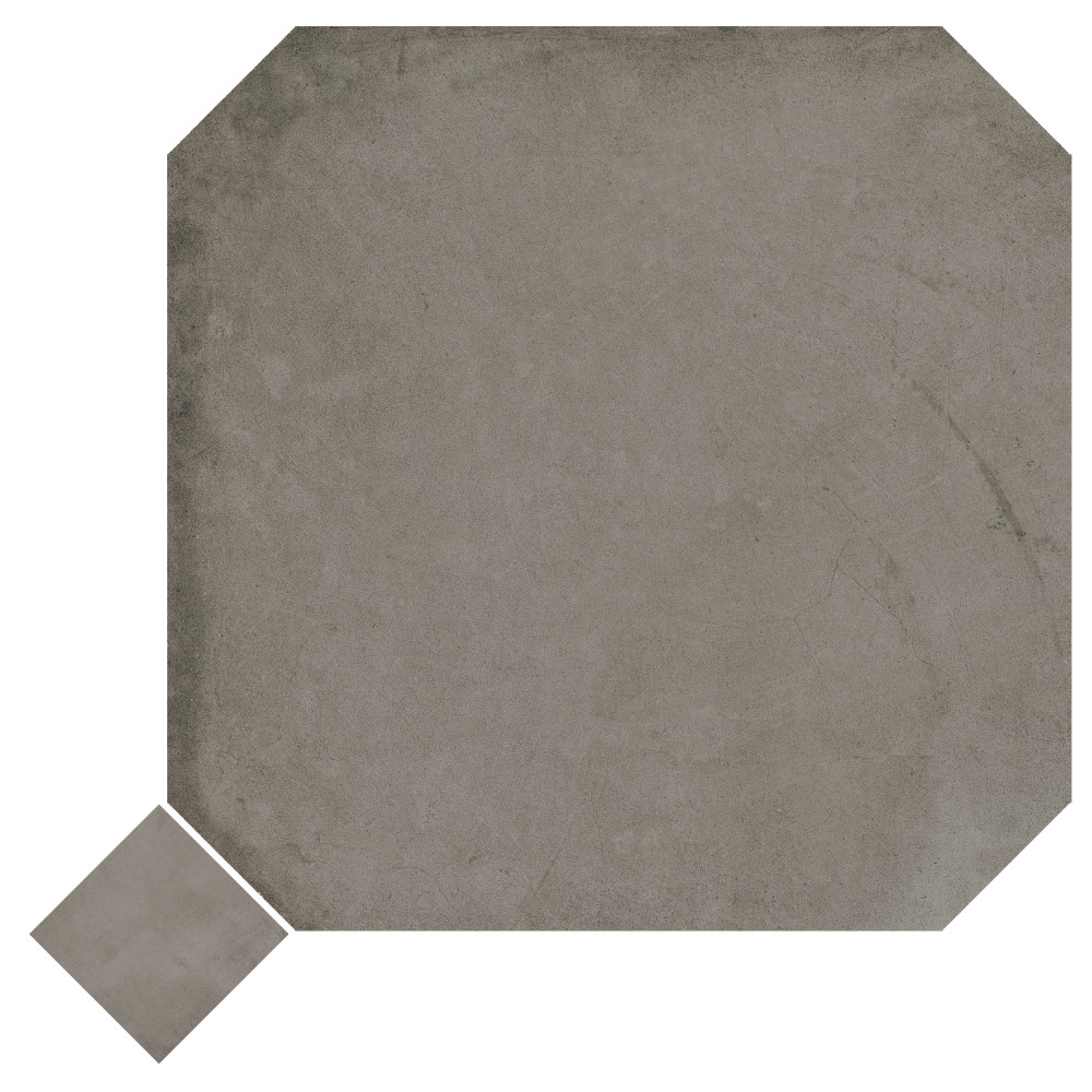 Laverton Octagon Grafito with Taco Grafito 7-7/8 in. x 7-7/8 in. Porcelain Floor and Wall Tile